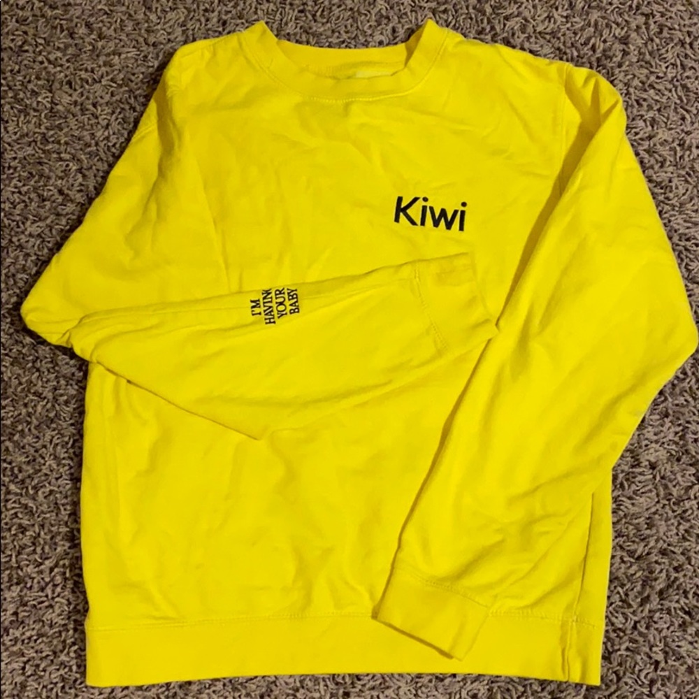 Yellow Harry styles kiwi crew neck